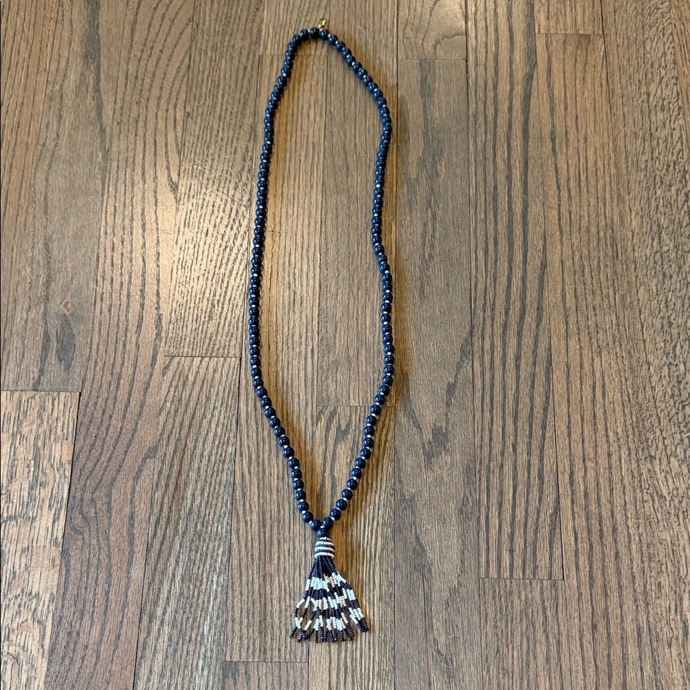 Vineyard Vine Beaded Tassel Necklace